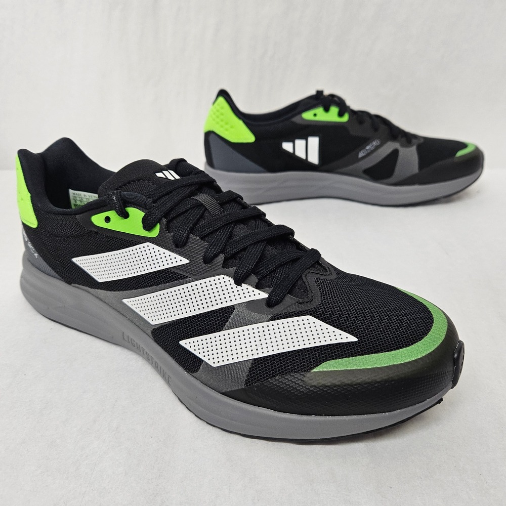 Adidas Adizero RC 4 Running Shoes GX6660 Black Signal Green Men's Size 8